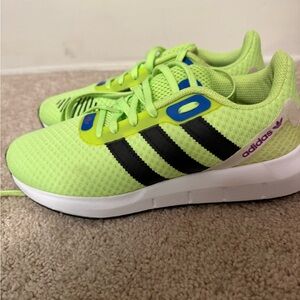 Adidas Women’s Neon Green and Black Sneakers